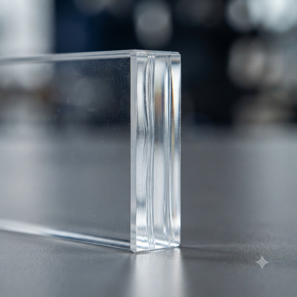 Transparent acrylic sheet finish
