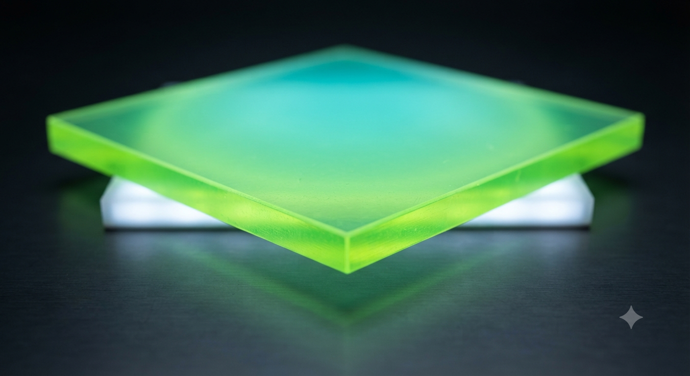 Fluorescent acrylic sheet finish